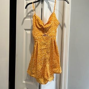 Yellow floral romper
